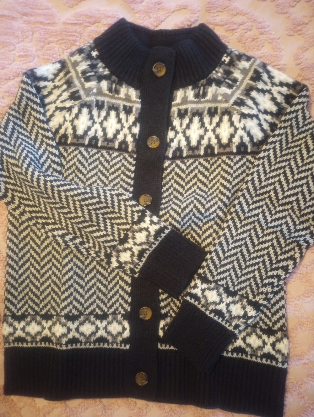 Lands End Wool Cardigan Style Jacket